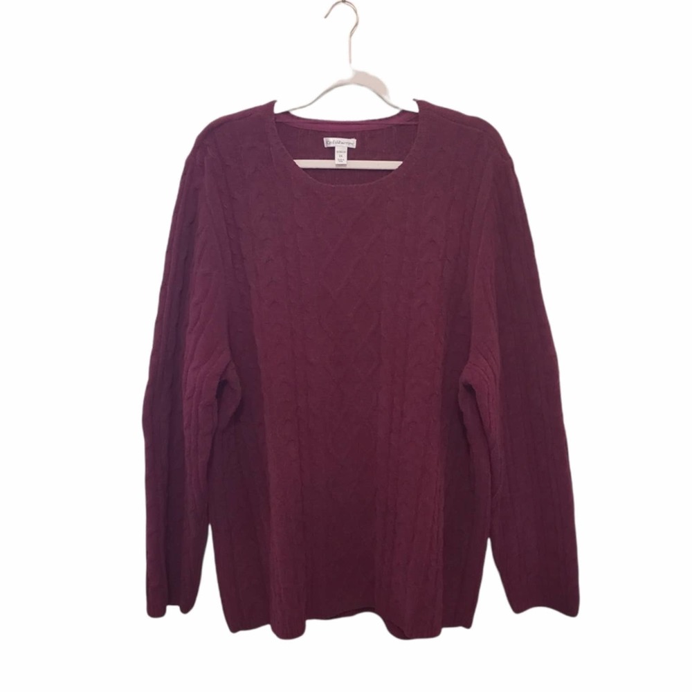 Croft & Barrow Burgundy Knit Chenille Long Sleeve Sweater